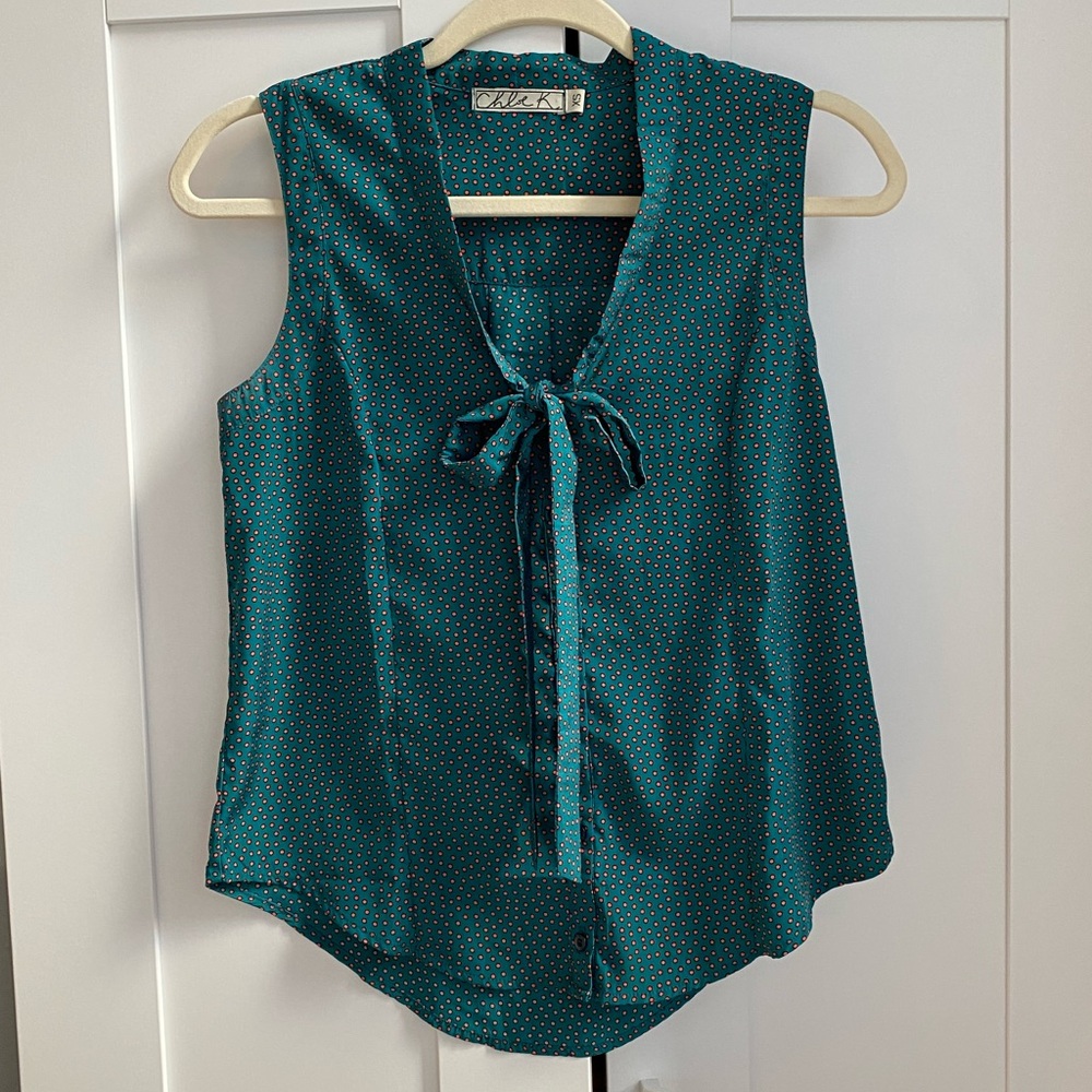 Nordstrom polka dot sleeveless blouse